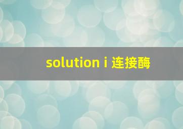 solution i 连接酶